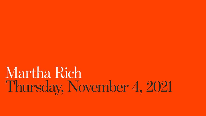 The Weitzman School Presents: Martha Rich
