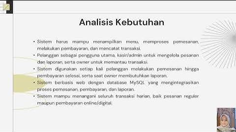 Review Jurnal "Sistem Informasi Pemesanan Menu Makanan dan Minuman pada Cafe Lori Berbasis Web."