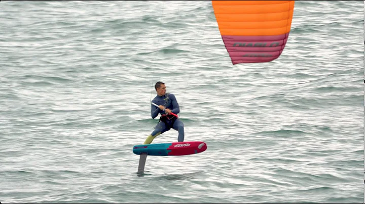 Dane Wilson Foil Kiting in Ventura (RUNS INTO FISH...