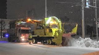 国道230号線 (石山通) 夜の運搬排雪 作業 風景！