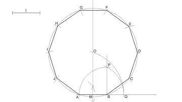 How to draw a regular Decagon knowing the length of its side