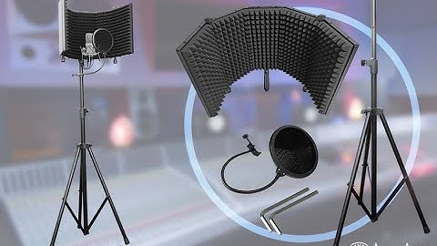 Recording Studio Microphone Isolation Shield w/ Tripod Stand by AxcessAbles #HomeStudioAccessories
