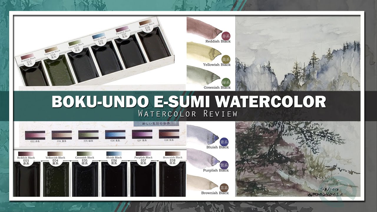 DOODLEWASH REVIEW: Boku-Undo E-Sumi Watercolor Set + Gansai + Exotic Papers  - Doodlewash®