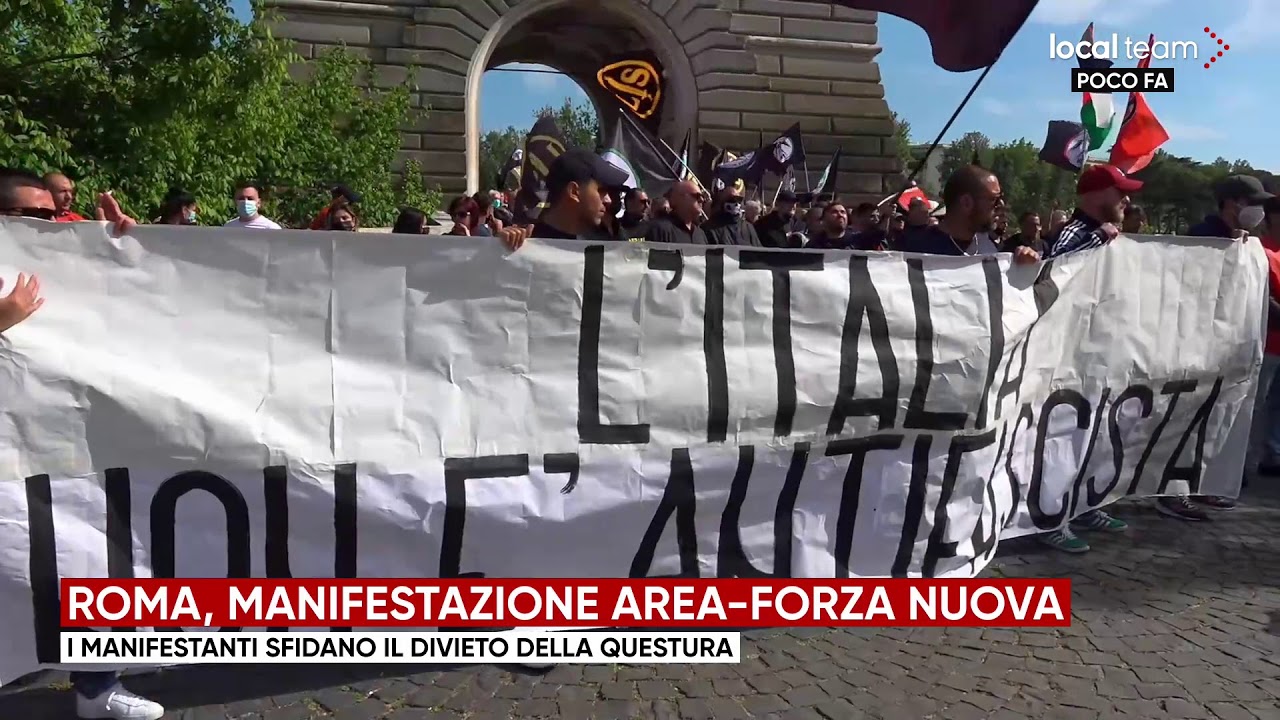 LIVE Roma, l'estrema destra in piazza sfida divieto Questura: diretta video