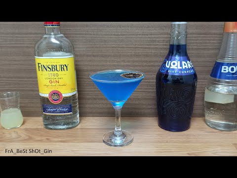 Рецепт коктейля Бикини Мартини (How to make Cocktail Bikini #Martini) Джин, Блю Кюрасао Лимонный сок