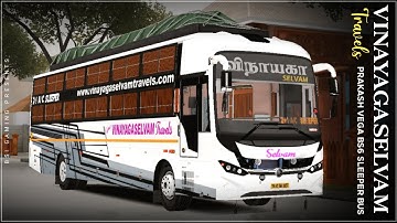 VINAYAGA SELVAM Travels Prakash Vega BS6 sleeper Bus mod for bussid | bussid New mod | BSI Gaming