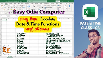 DATE & TIME FUNCTION IN EXCEL - PART-3. #EasyOdiaComputer