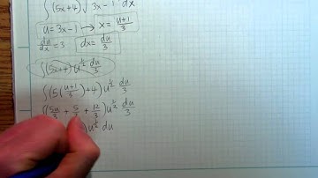 Calculus7d  Advanced Integration by Substitution problem worked example.