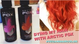 Dying My Hair With Arctic Fox Hair Color! | Sunset Orange + Virgin Pink #VEGANHAIRCOLOR