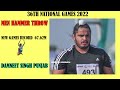 Damneet singh of punjab set a new games record in mens hammer throw at national games 2022