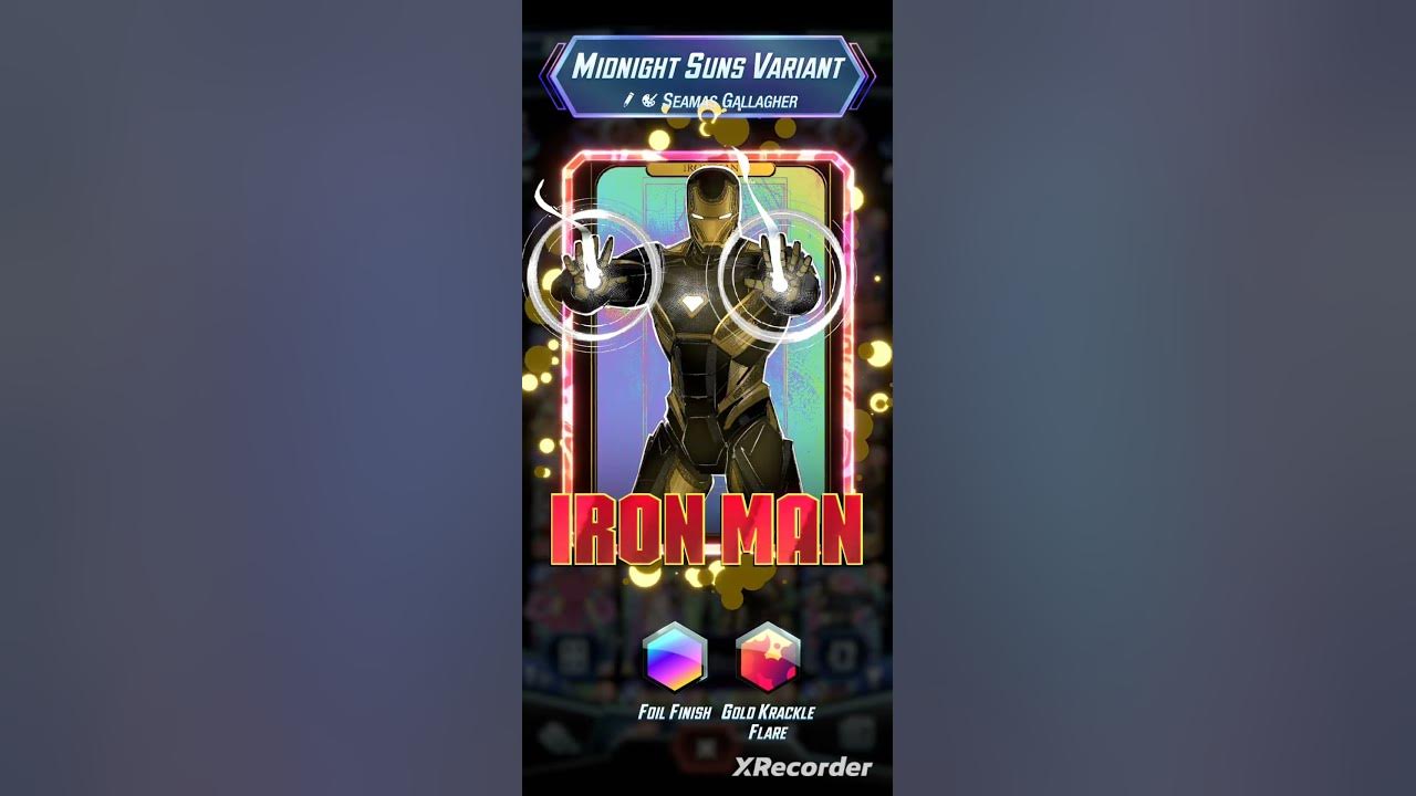 Marvel Snap - Iron Man  Midnight Suns Gold Krackle Flare 