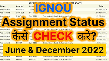 IGNOU Assignment Submission Status 2022-2023 | IGNOU December 2022 Assignment Status | IGNOU Assign