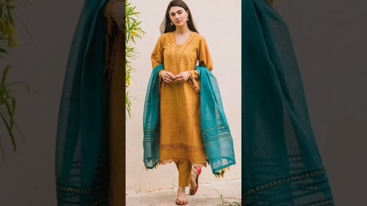 latest plain dress design 