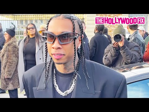 Tyga Pulls Up In All Black To The Givenchy Menswear Show During Fashion Week In Paris, France
