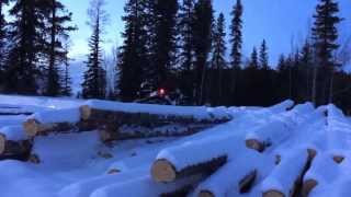Argo HDI with Escargo tracks using steel grousers on snow covered logs