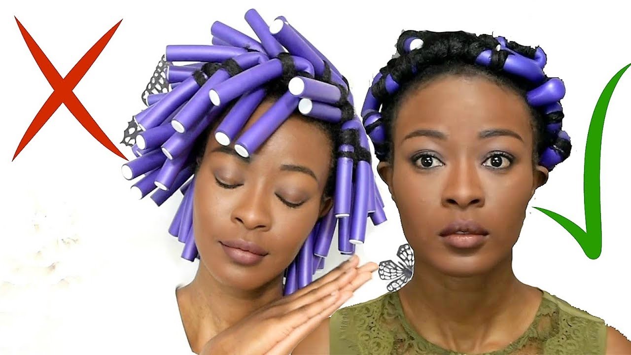 Sleep Friendly Flexi Rod Method On 4c Natural Hair Purple Flexi
