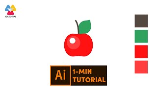Apple tutorial in Adobe Illustrator - 1 minute tutorial for beginner