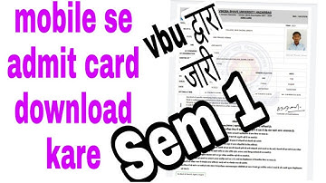 #vbu uG Sem 1 admit card download kare mobile se//admit card Jari //