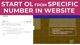How to Start an Ordered List from a Specific Number in Website | PHP | WordPress | Html