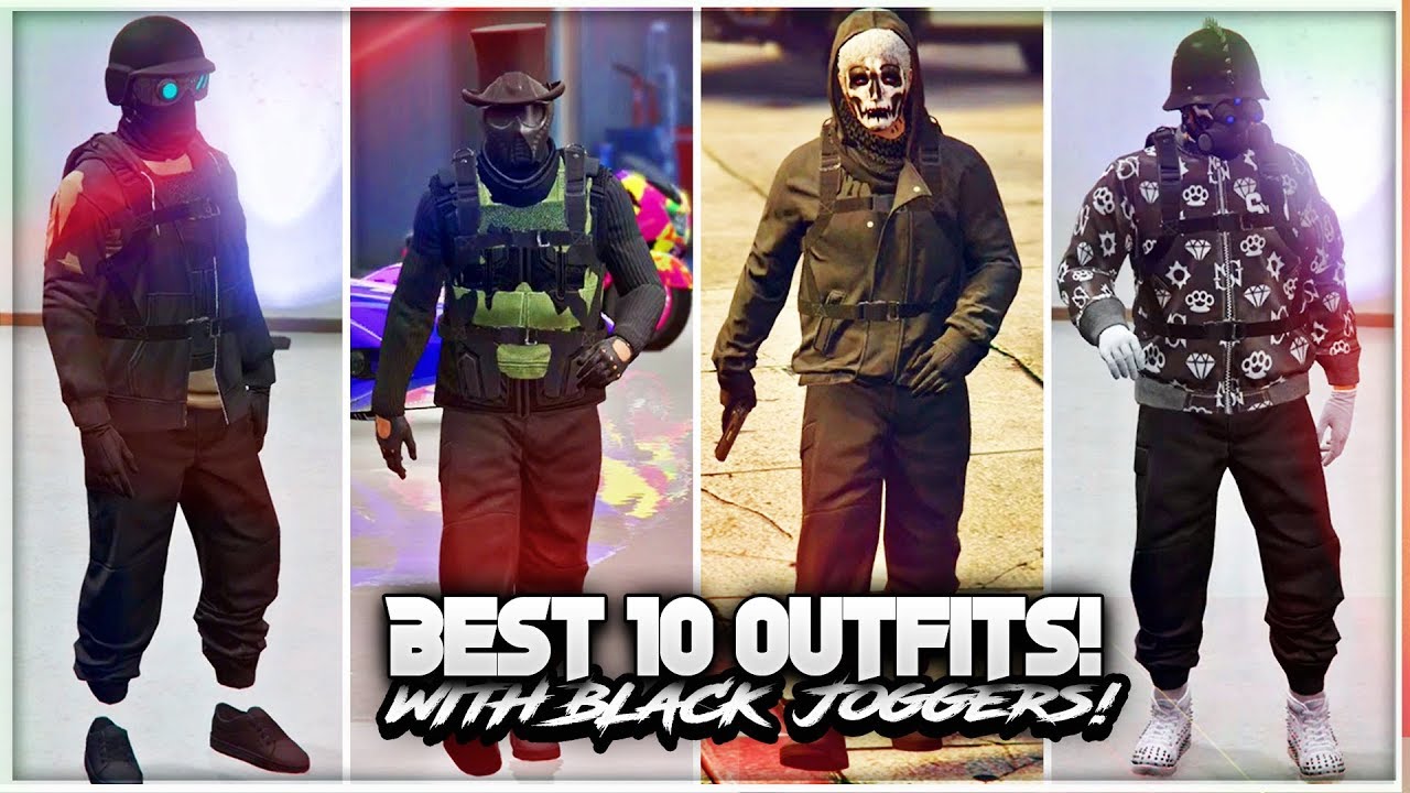10 Outfits Using Black Joggers *GTA 5 Online* How To Get Black Joggers ...
