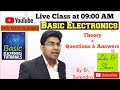 Pkr tech classes live class of basic electronics  theory with question  answers  surendra sir