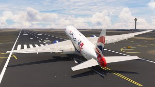Crosswind Difficulties  Worst Conditions In History British Airways Boeing 777 Landing At Dubai