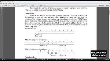 DSA : Array Implementation of Linear Queue