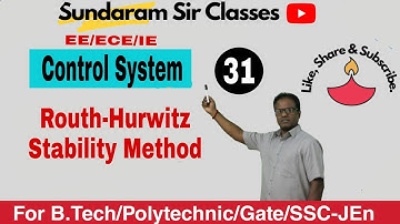 Control System|Routh-Hurwitz Stability method| Routh Array method|Sundaram Sir Classes