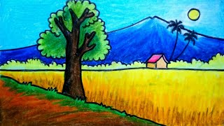 Cara Menggambar Sawah,Gunung,dan Rumah Pedesaan Yang Mudah Cara Menggambar Sawah,Gunung,dan Rumah Pedesaan Yang Mudah