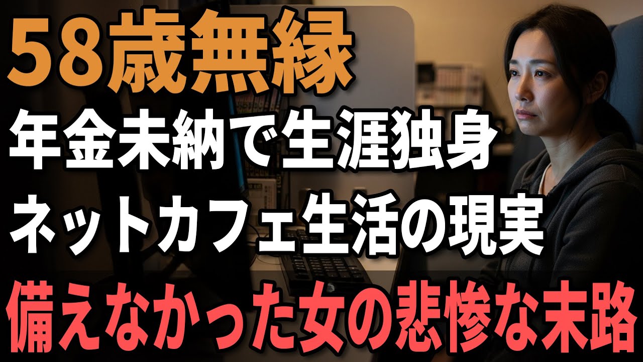 58歳女性、無年金でホームレス同然の生活『日本人の約50万人が無年金の現実』年金ゼロで迎えた独身女性の末路。