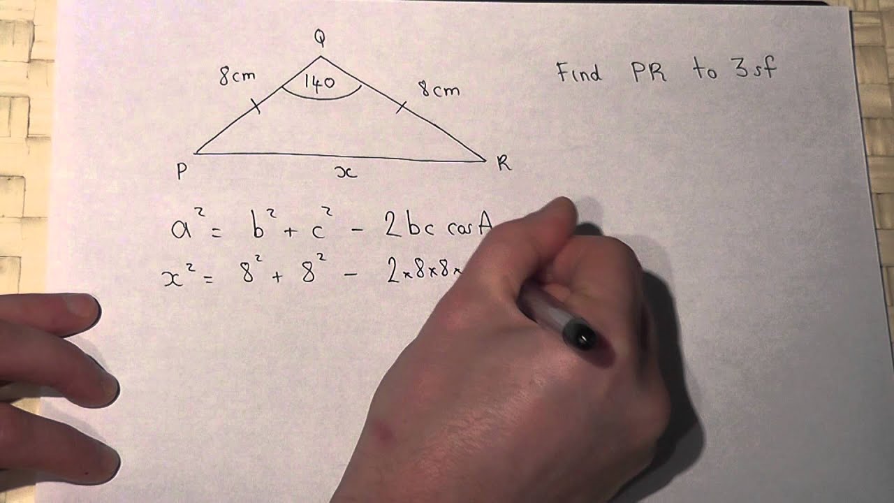 Trigonometry: the cosine rule and isosceles triangles - YouTube