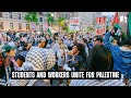 Live from nyc students  workers unite for gaza after night of nypd attacks