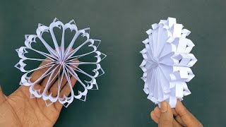 How To Make 3D Paper Flowers | DIY Snowflakes Making Ideas | Beautiful Flowers Making Tutorial