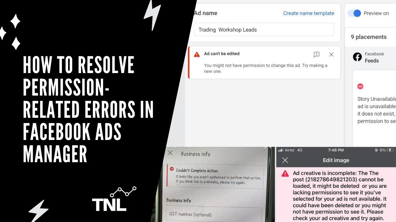 How to resolve permissionrelated errors in Facebook ads manager