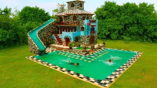 99 Days To Building Mud Villa, Swimming Pool, Water Slide & Pool On Villa For Entertainment Place