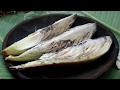 Survival skills: Find banana flower and fried on clay for food - Cook banana flower eating delicious