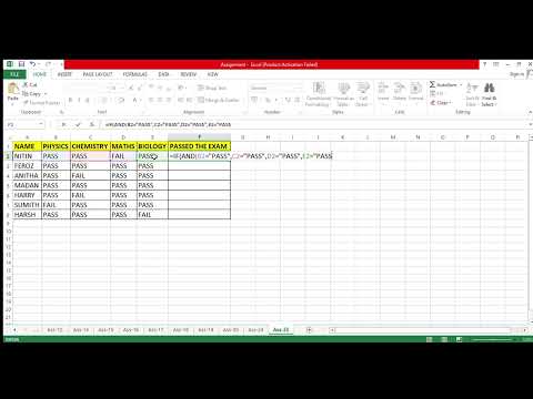 How to learn basic logical formula in Excel so that you get pass fail ...
