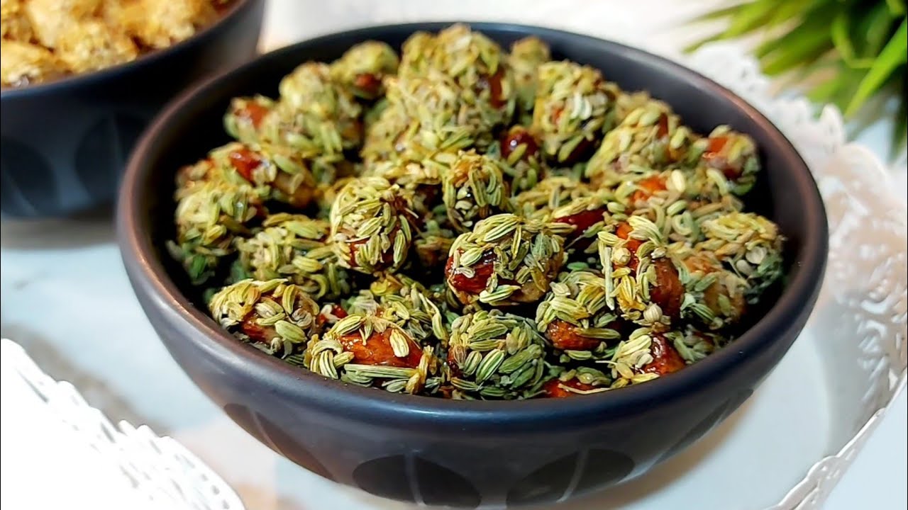 اللوز معسل بالكراميل مقرمش ب 3 أشكال مختلفة باش تنوعي فاكية عاشوراء / مملحات عاشوراء