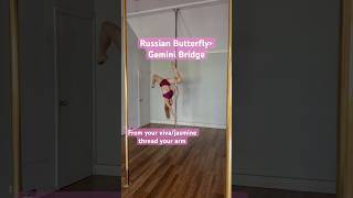 Russian Butterfly to Gemini Bridge- Intermediate Spinning Pole combo #spinningpole #shorts