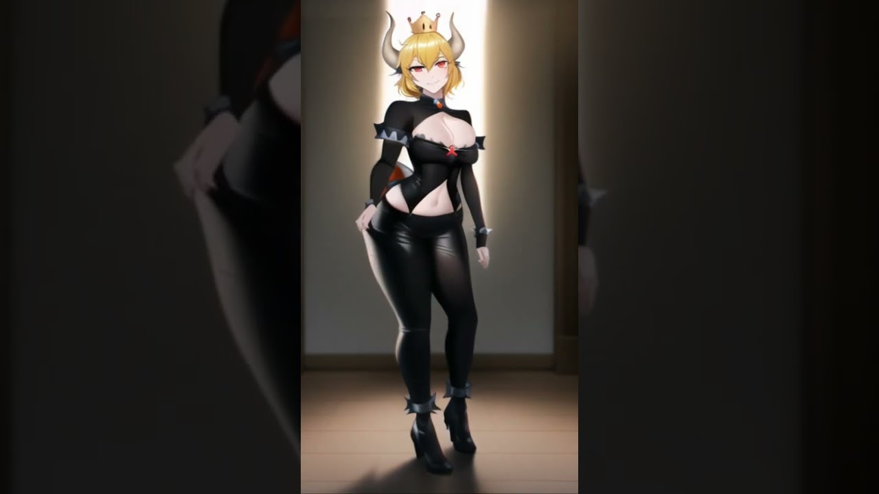 Gothic boy turns into Bowsette TG TF/ Male to Female / #shorts #anime #genderbender #genderswap