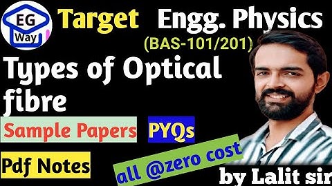 Unit 4th L4.2 Types of Optical fiber | Engg. Physics by Lalit sir #fiber #virul #physics #optical