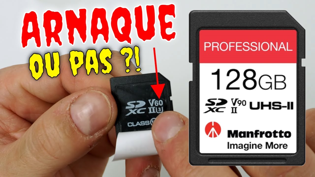 Carte SD Manfrotto Professional V90 : ARNAQUE V60 restickée, ou