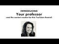 My Introduction for Online Students and the YouTube Community