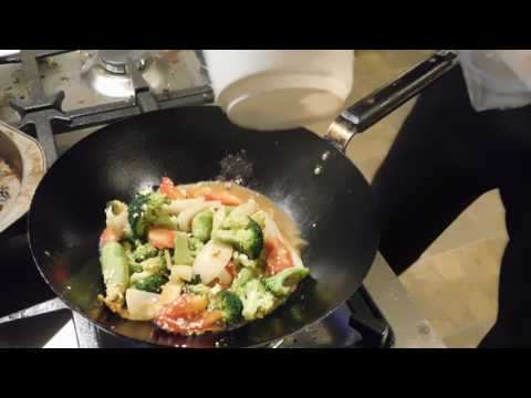 Sesame, Teriyaki, Chicken, Baby Squash Garlic Sauce 1/2