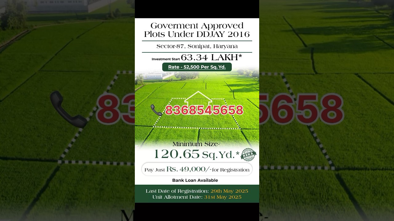 Government approved plot in Sonipat affordable plot in delhi NCR ￼