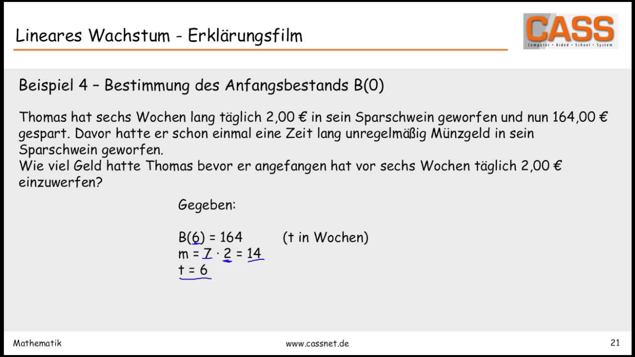 Lineares Wachstum Erklarungsfilm Youtube