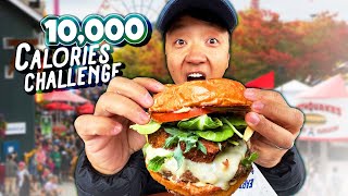 10,000 CALORIE CHALLENGE at the Washington State Fair 🍔 | Donut Burger vs. Earthquake Burger 🍩