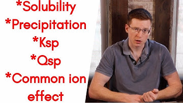 Solubility, Precipitation, Ksp, Qsp, Common Ion effect
