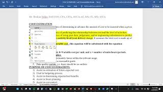 Cost estimation lesson 1