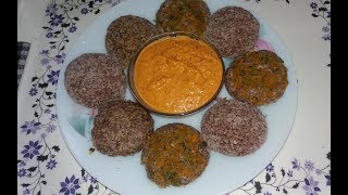 Ragi Idli with peanuts chutney | Nachni Idli | Millet idli groundnts chutney | नाचनी इडली